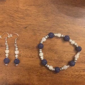 Handmade bracelet and earrings